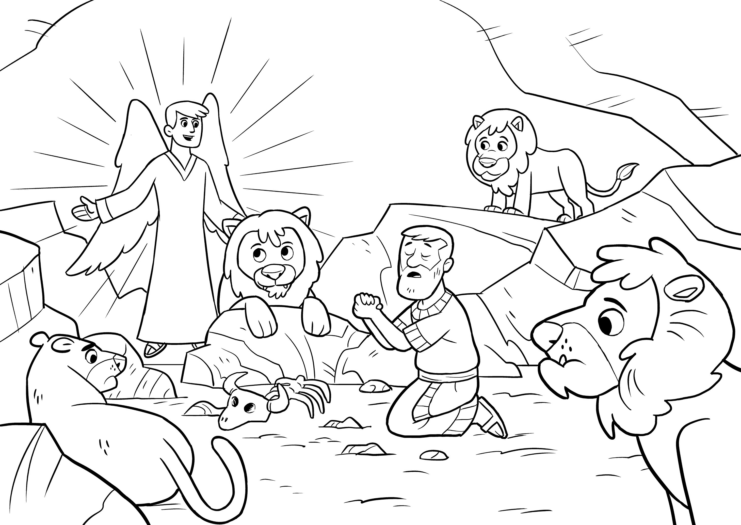2918x2067 Daniel And Lions Den Coloring Page Awesome Daniel And