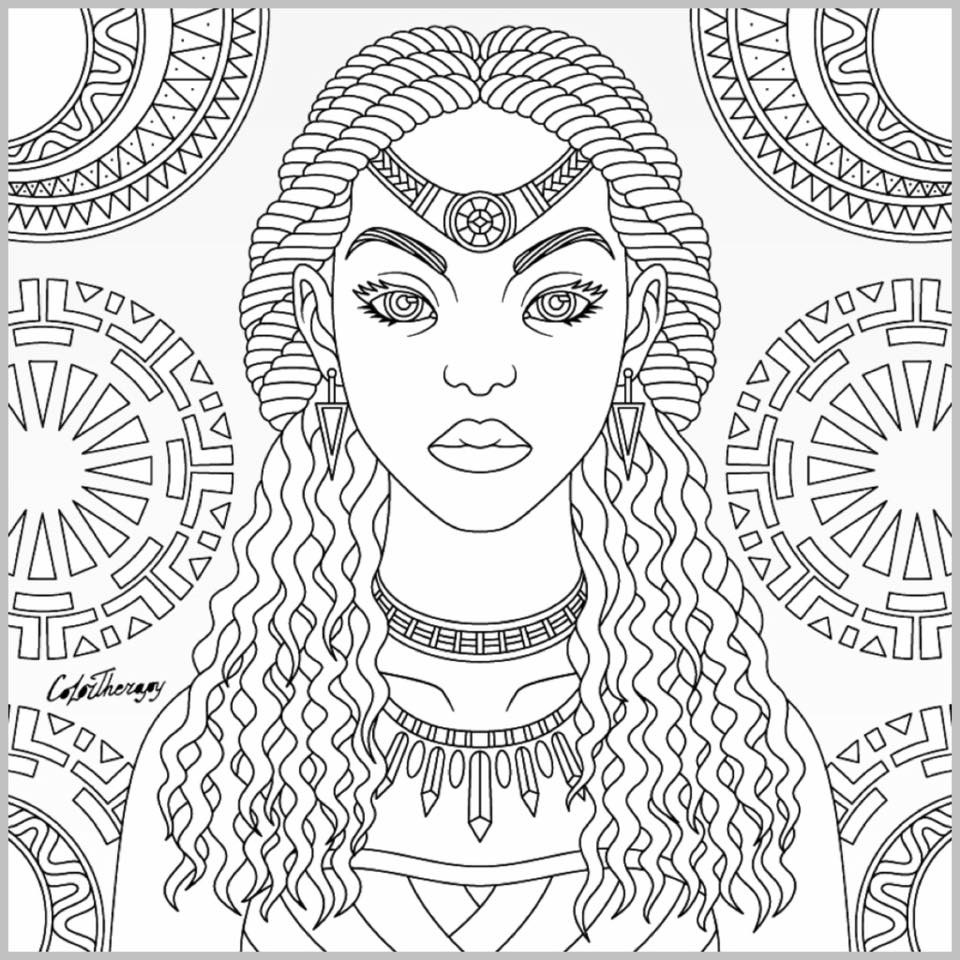 960x960 Tribal Queen Coloring Page Color Therapy App Coloring Page