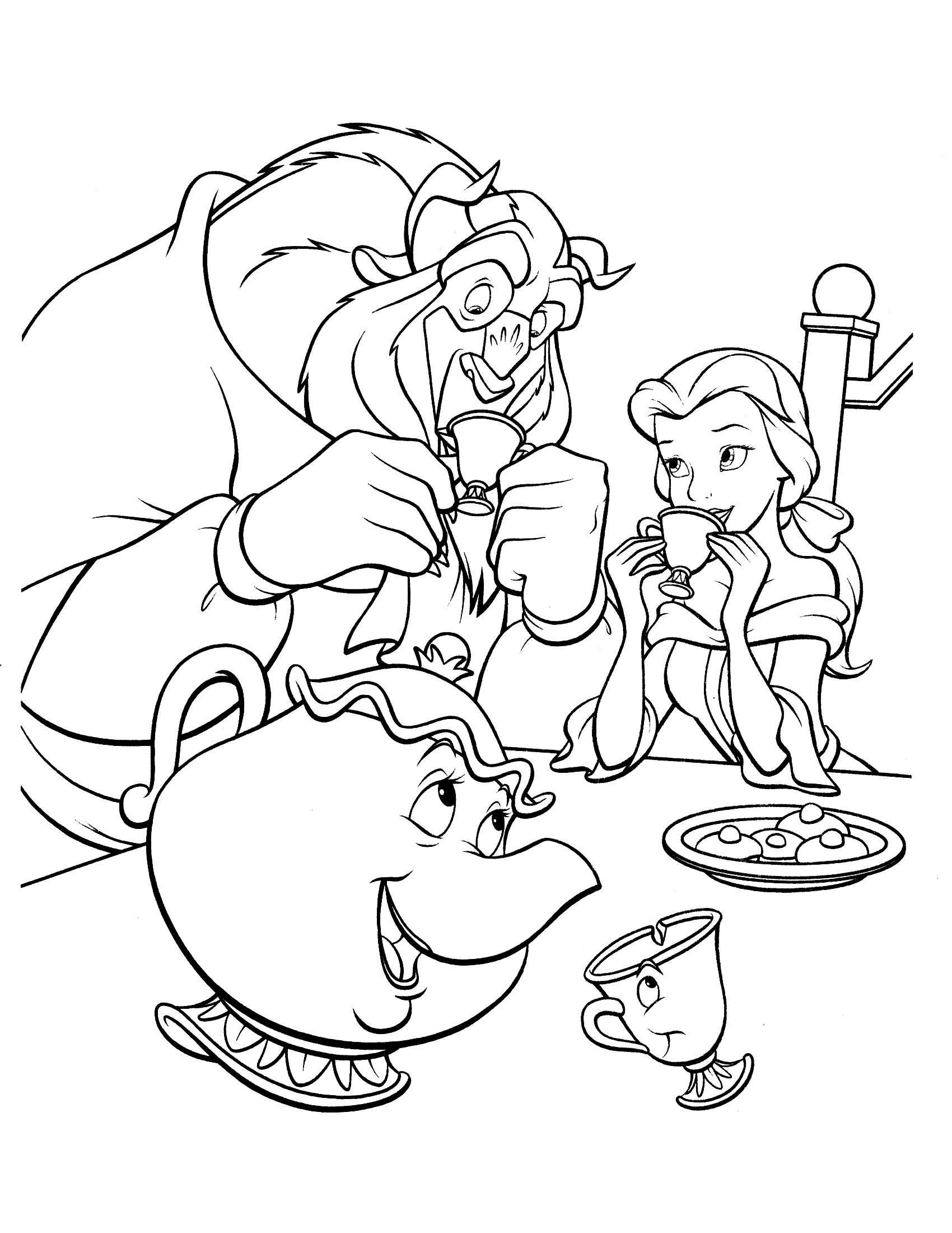 1700x2200 Beauty And The Beast Coloring Page Disney Coloring Pages Beauty