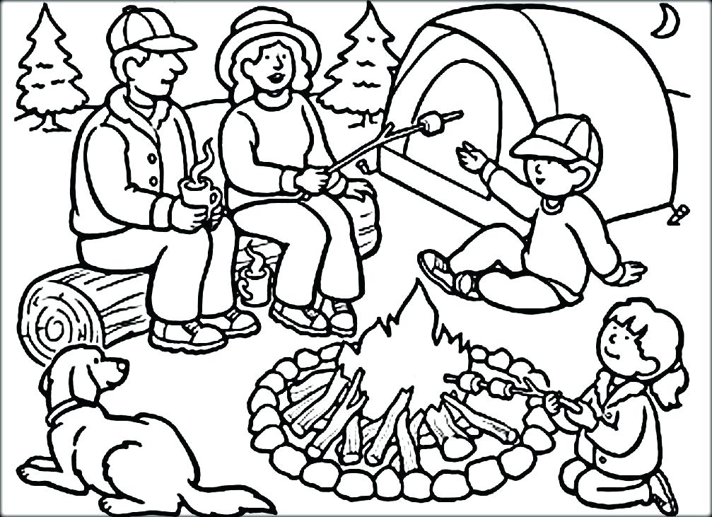 1007x731 Camping Coloring Pages To Print Pictures Of Coloring Sheets