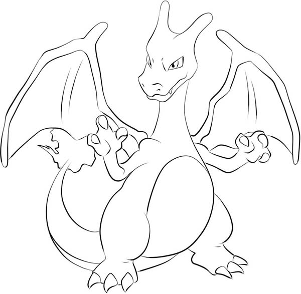 600x587 Charizard Get Ready To Fight Coloring Page