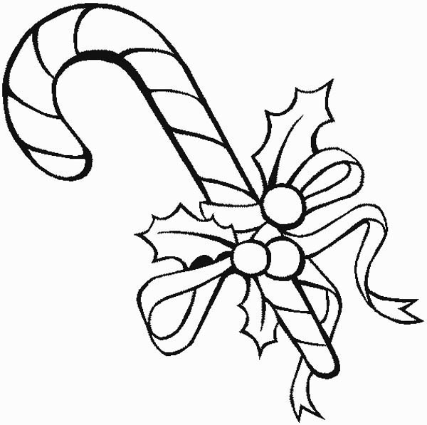 600x597 Christmas Candy Coloring Sheets Sweet Candy Cane With Christmas
