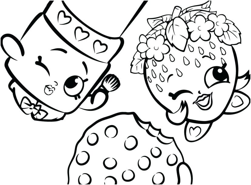 827x609 Cookie Coloring Pages Printable Free Strawberry Lipstick Cookie