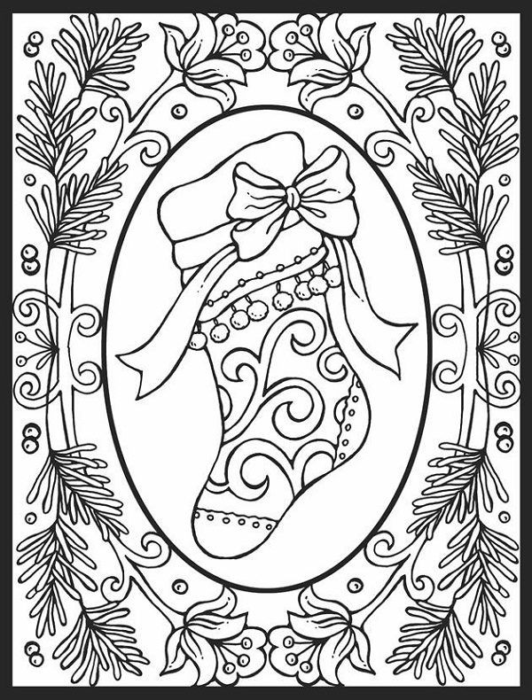 600x790 Best Christmas Coloring Pages For Adults Christmas Coloring Pages