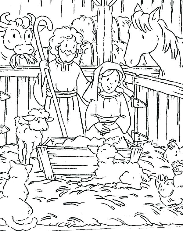 600x757 Christmas Scene Colouring Pages Colouring Pages In Scene Coloring