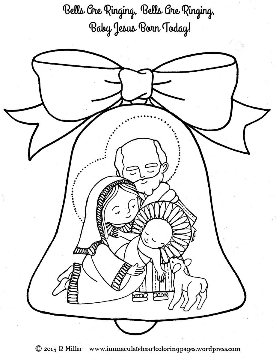 921x1200 Bells Are Ringing Christmas Coloring Page Christmas Nativity