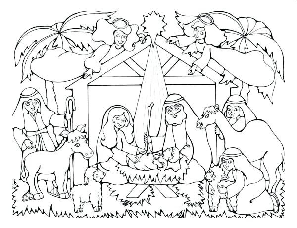 600x460 Christmas Nativity Coloring Pages Coloring Pages To Print Free