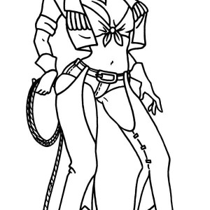 300x300 Cowboy And Cowgirl Coloring Page Free Download
