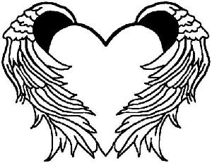 300x231 Heart With Wings Coloring Pages