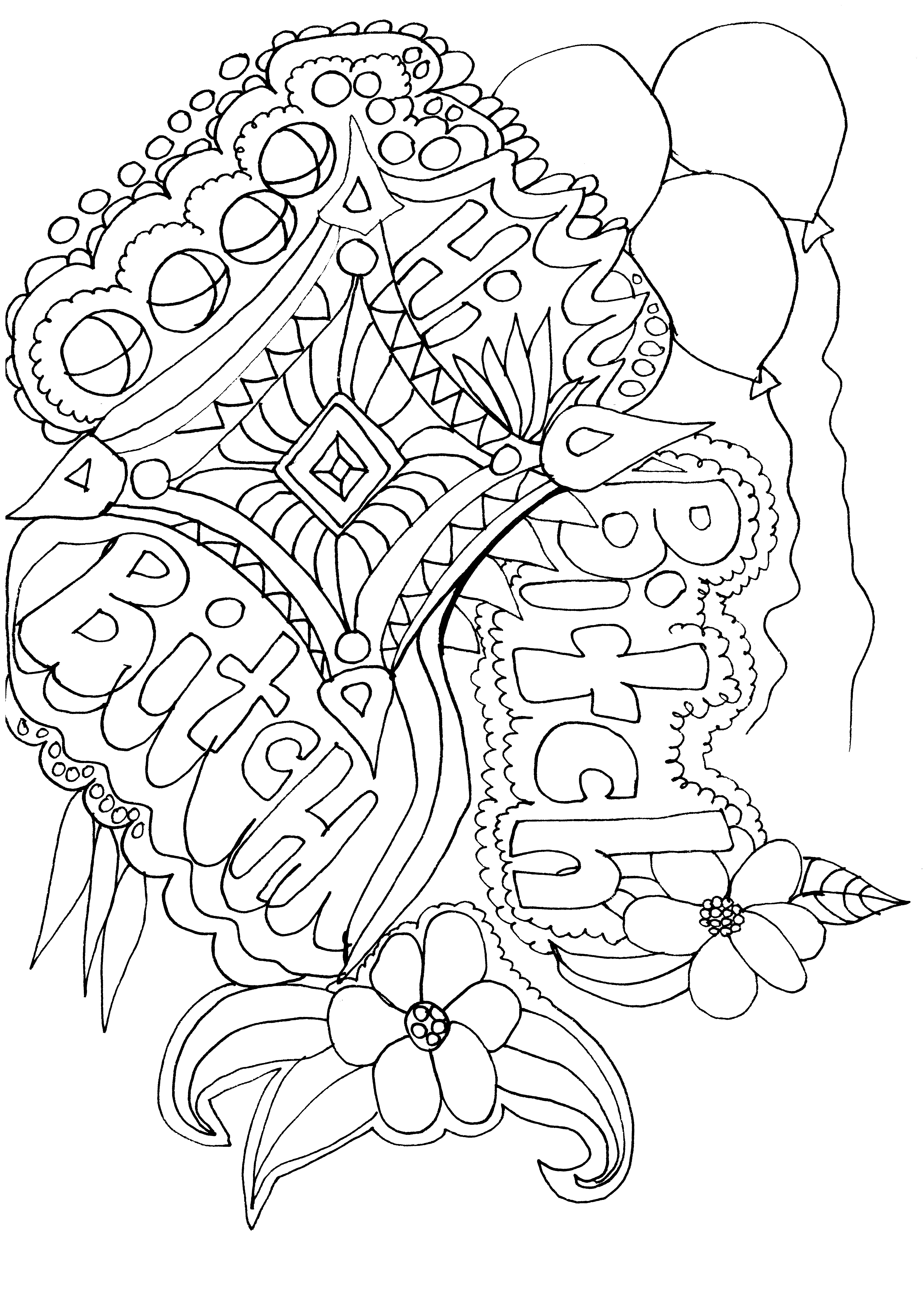 4960x7016 Awesome Cuss Word Adult Coloring Pages Printable Gallery