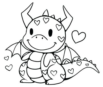 400x340 Coloring Pages For Cute Dragons