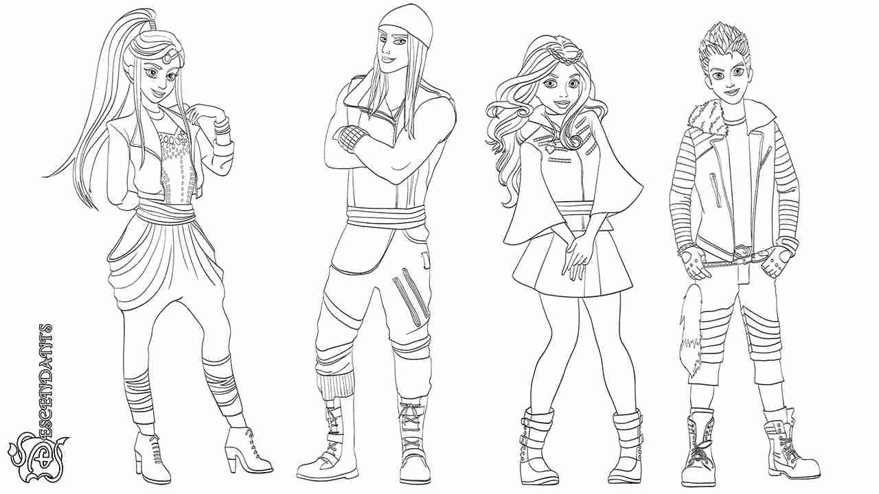 1280x720 Mal Descendants Coloring Page