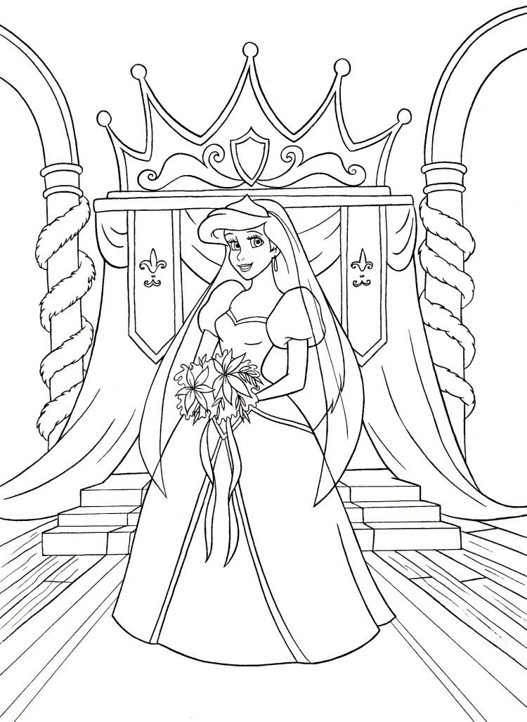 750x1027 Walt Disney Coloring Pages Princess Ariel Coloring Pages