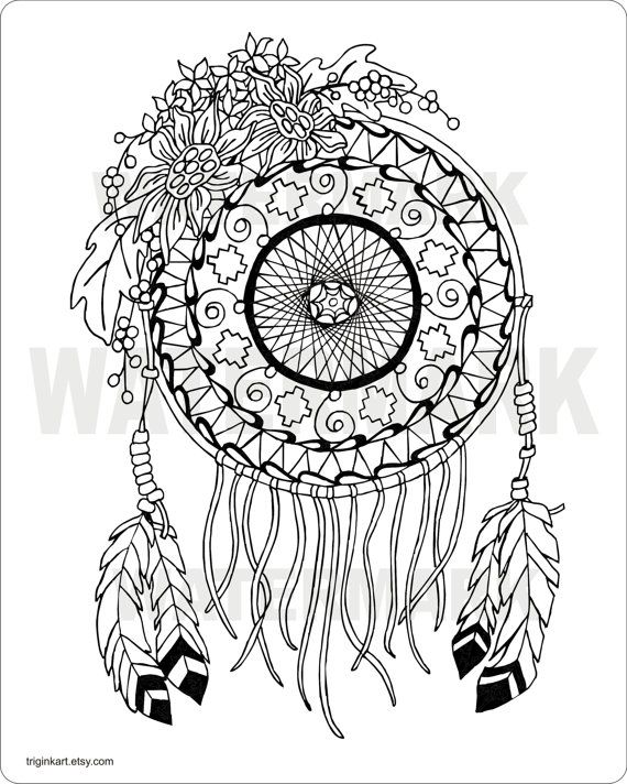 570x712 Dream Catcher Coloring Pages For Adults Preschool To Good Page