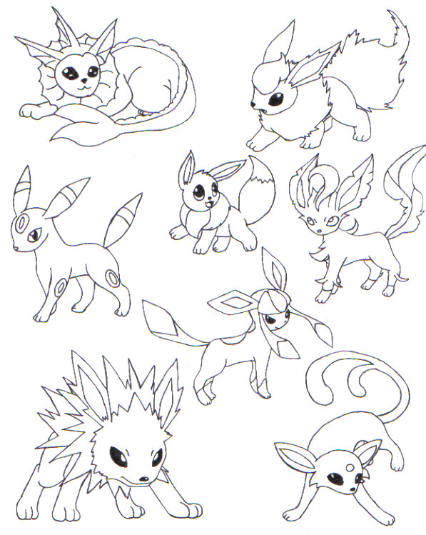 597x749 Free Pokemon Coloring Pages Eevee And Evolution