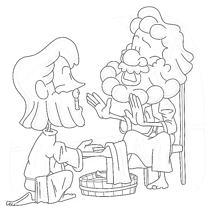 720x727 Jesus Washes The Disciples Feet Coloring Page Coloring Page