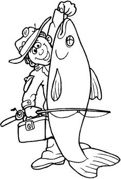 236x348 Fisherman On Boat Coloring