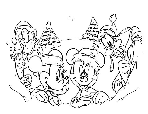 600x462 Disney Coloring Pictures Classic 297 Disney Gang On Christmas