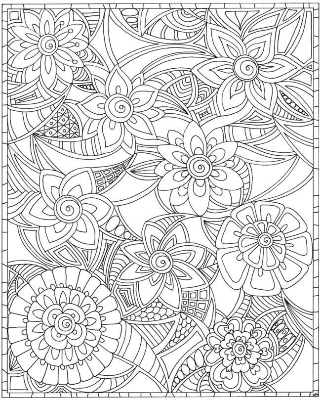 Coloring Pages For Adults Abstract Flowers
