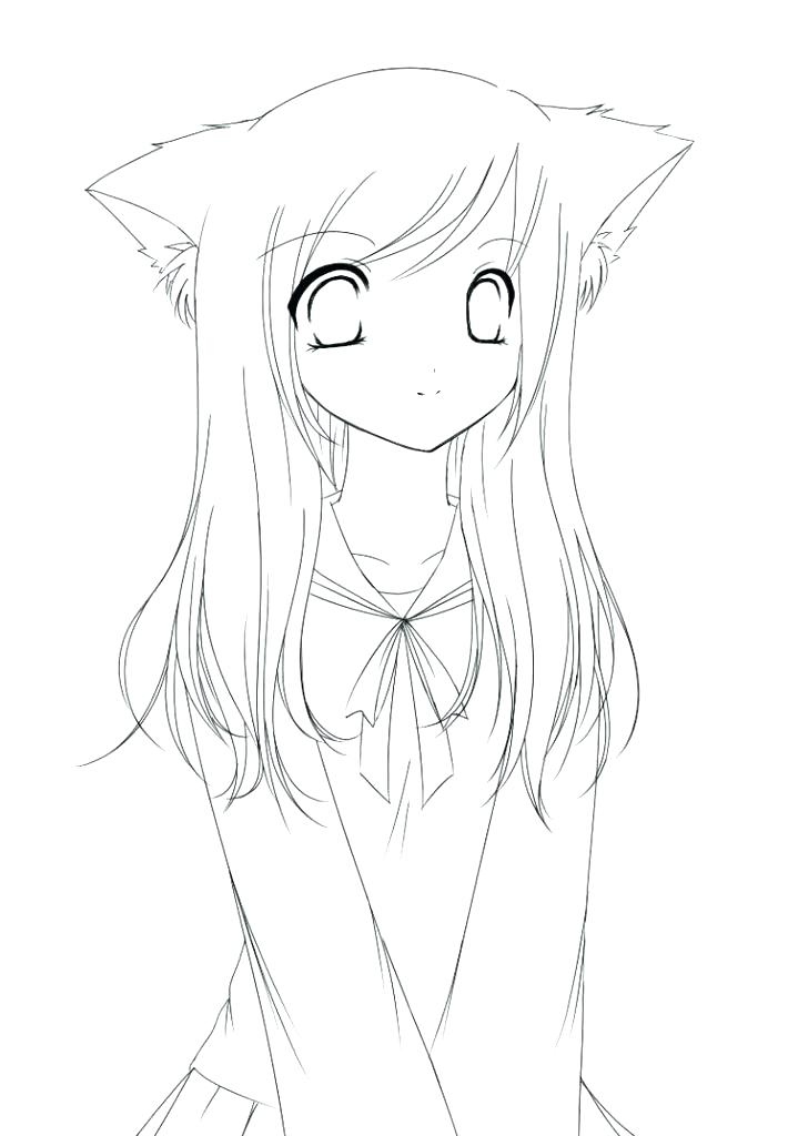 710x1024 Anime Fox Girl Coloring Pages