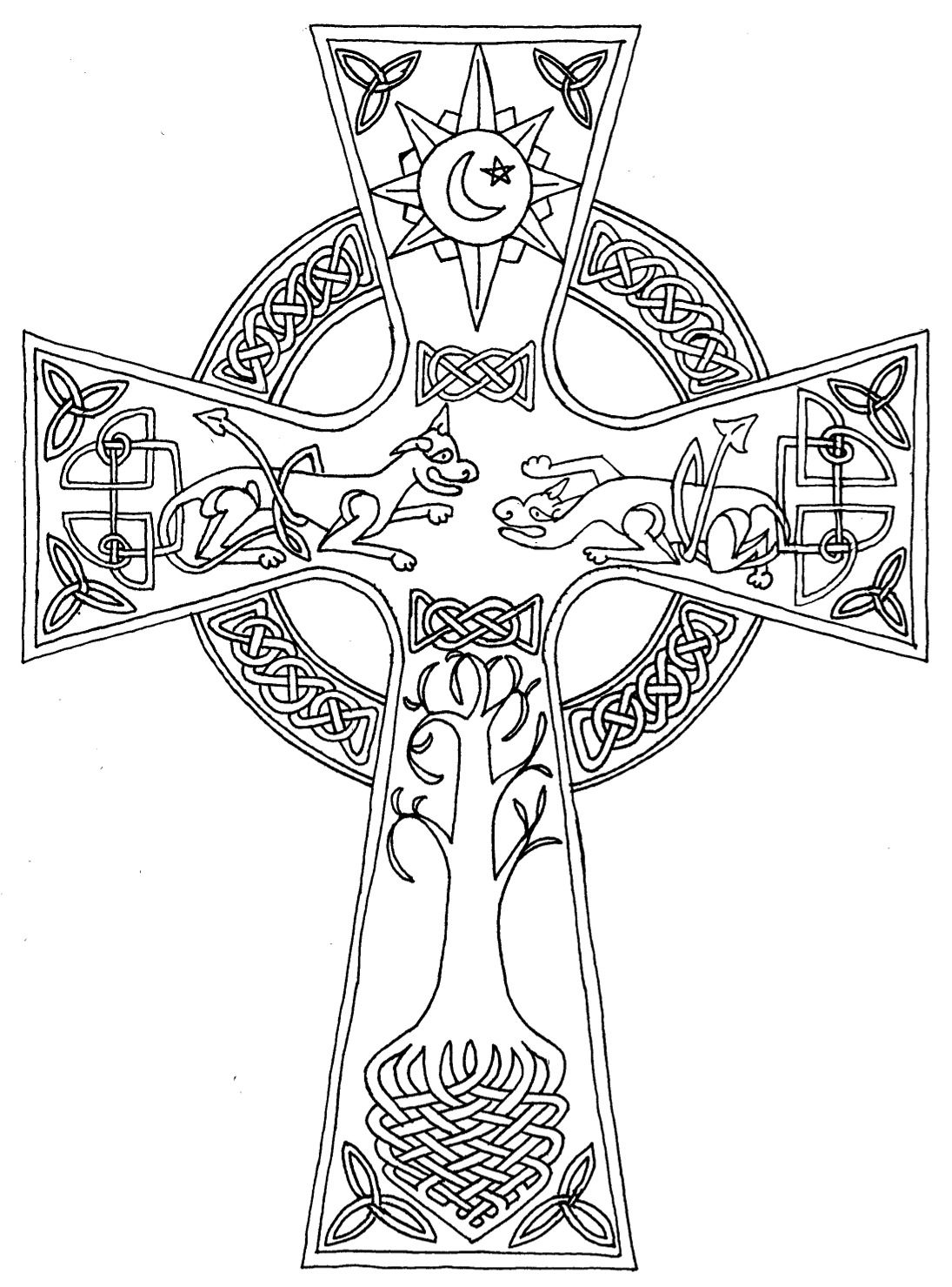1095x1479 Incredible Celtic Cross Coloring Page Many Interesting Cliparts