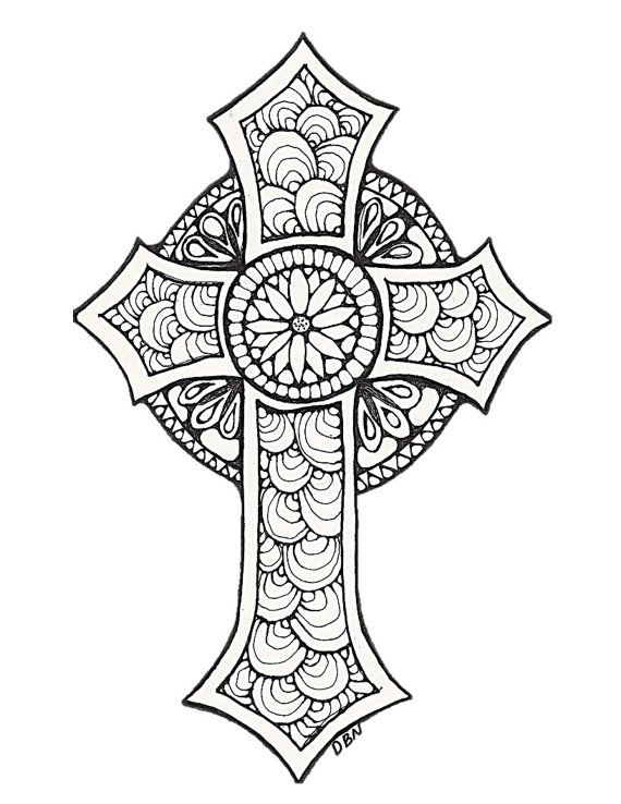 570x738 Adult Coloring Pages Cross Color Bros