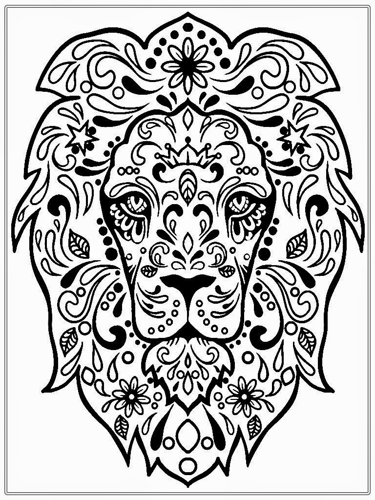 768x1024 Lion Face Coloring Pages