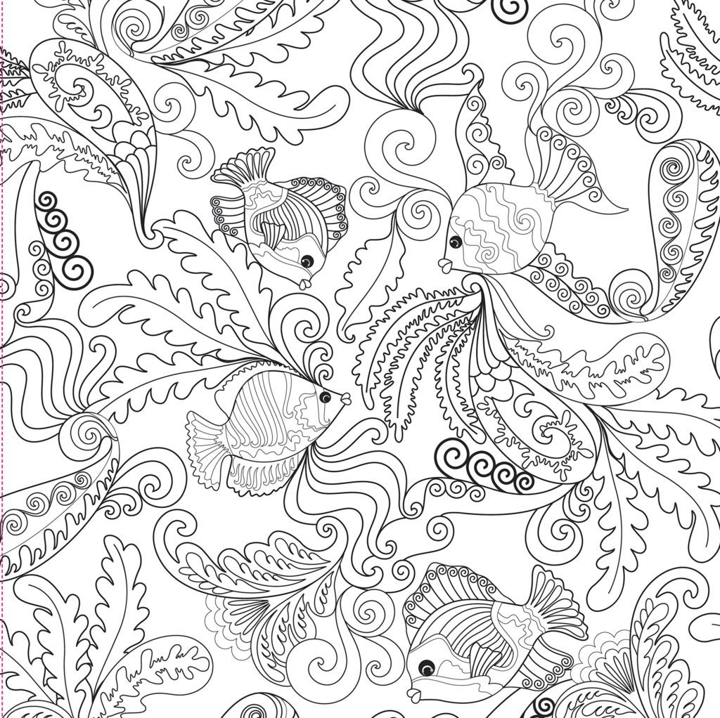 1024x1022 Coloring Pages Ocean Designs Adult Coloring Book Stress Relieving