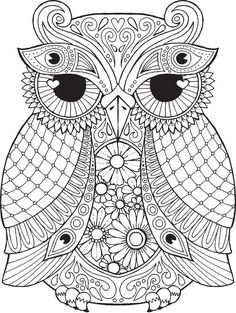 236x313 Owl Coloring Page For Adults Stress Relief, Owl And Bliss