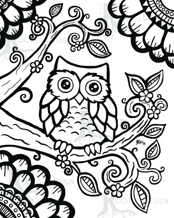 570x713 Owl Coloring Pages Coloring Art Best Owl Coloring Pages