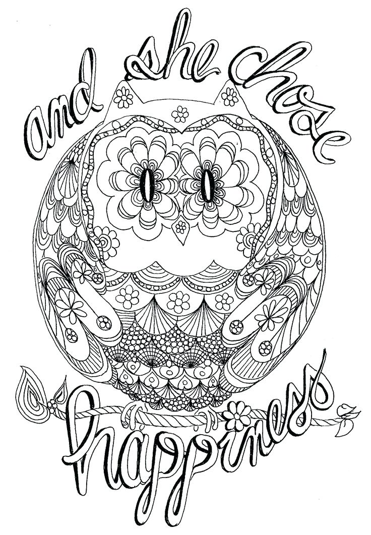736x1061 Owl Coloring Pages Happy Hippy Owl Coloring Page Owl