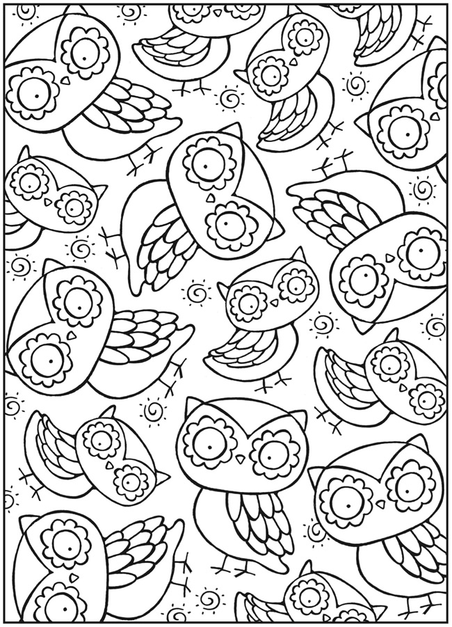 650x901 Adult Owl Coloring Page