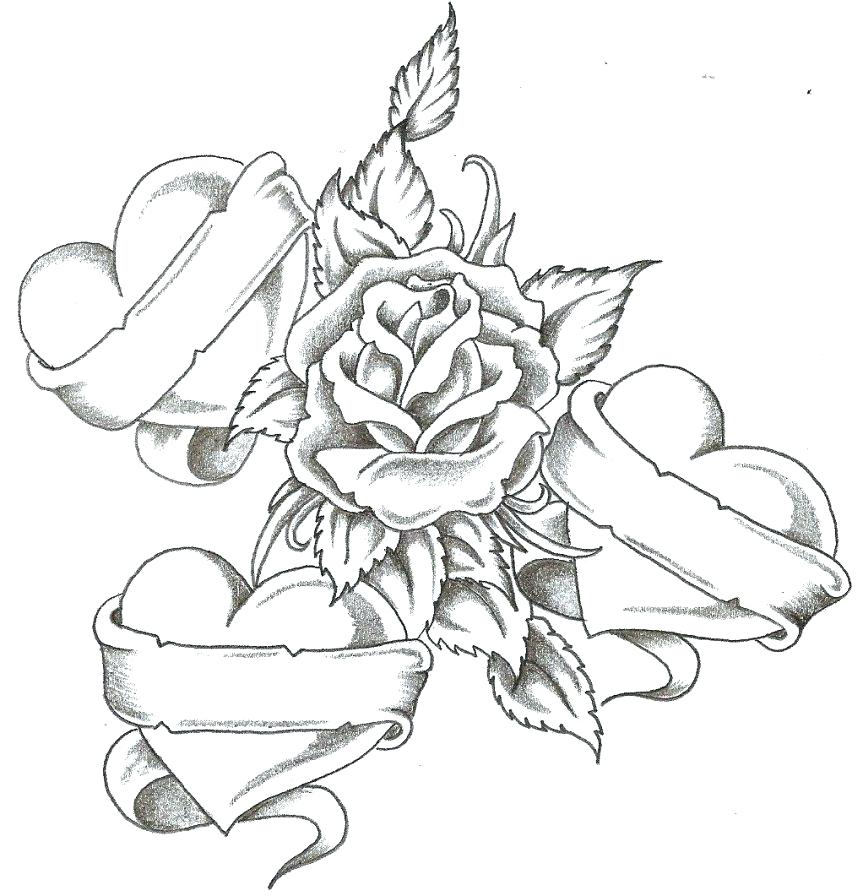 863x896 Coloring Pages Hearts And Roses Coloring Pictures Of Roses Adult