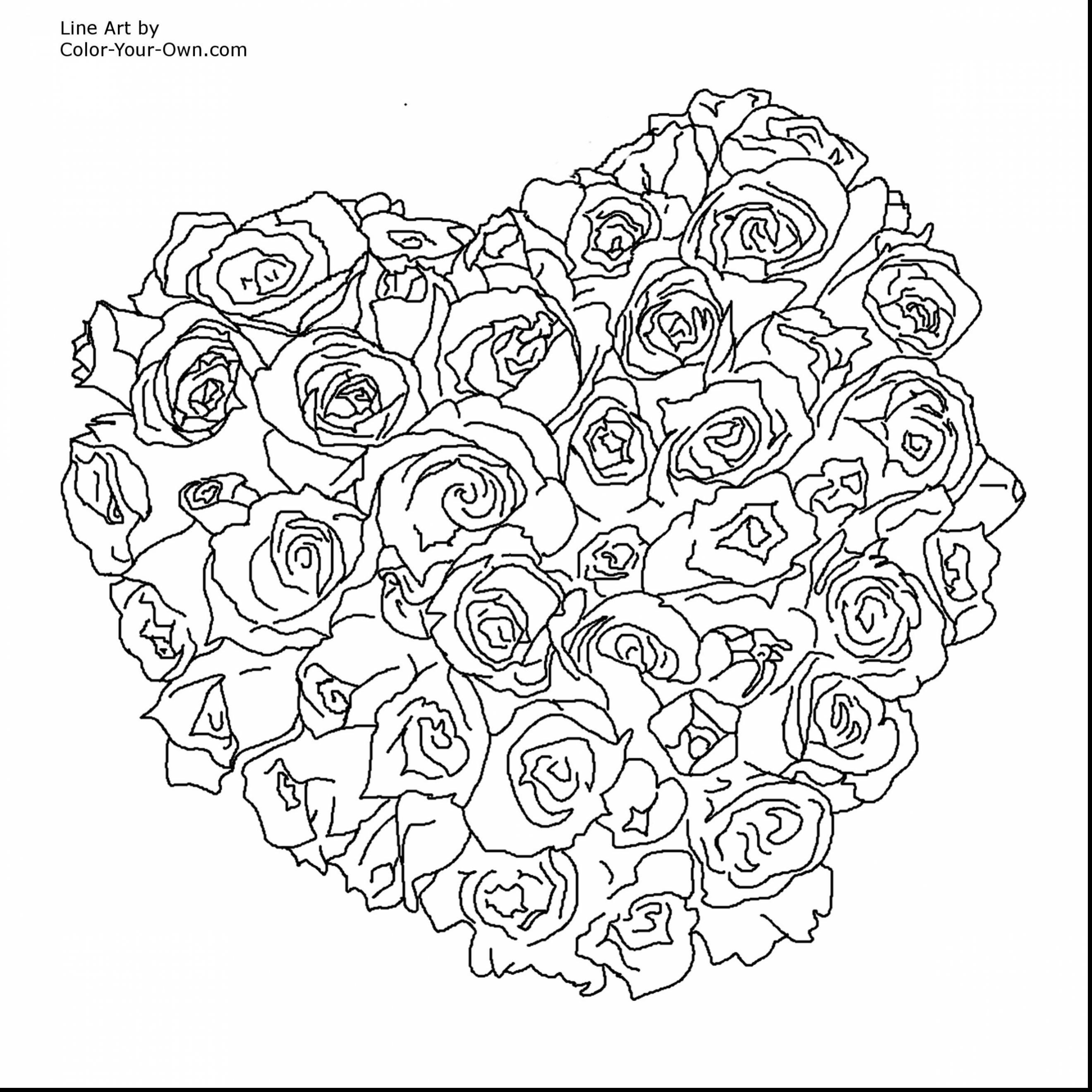 2640x2640 Unconditional Heart With Flowers Coloring Pages Adult For Adults
