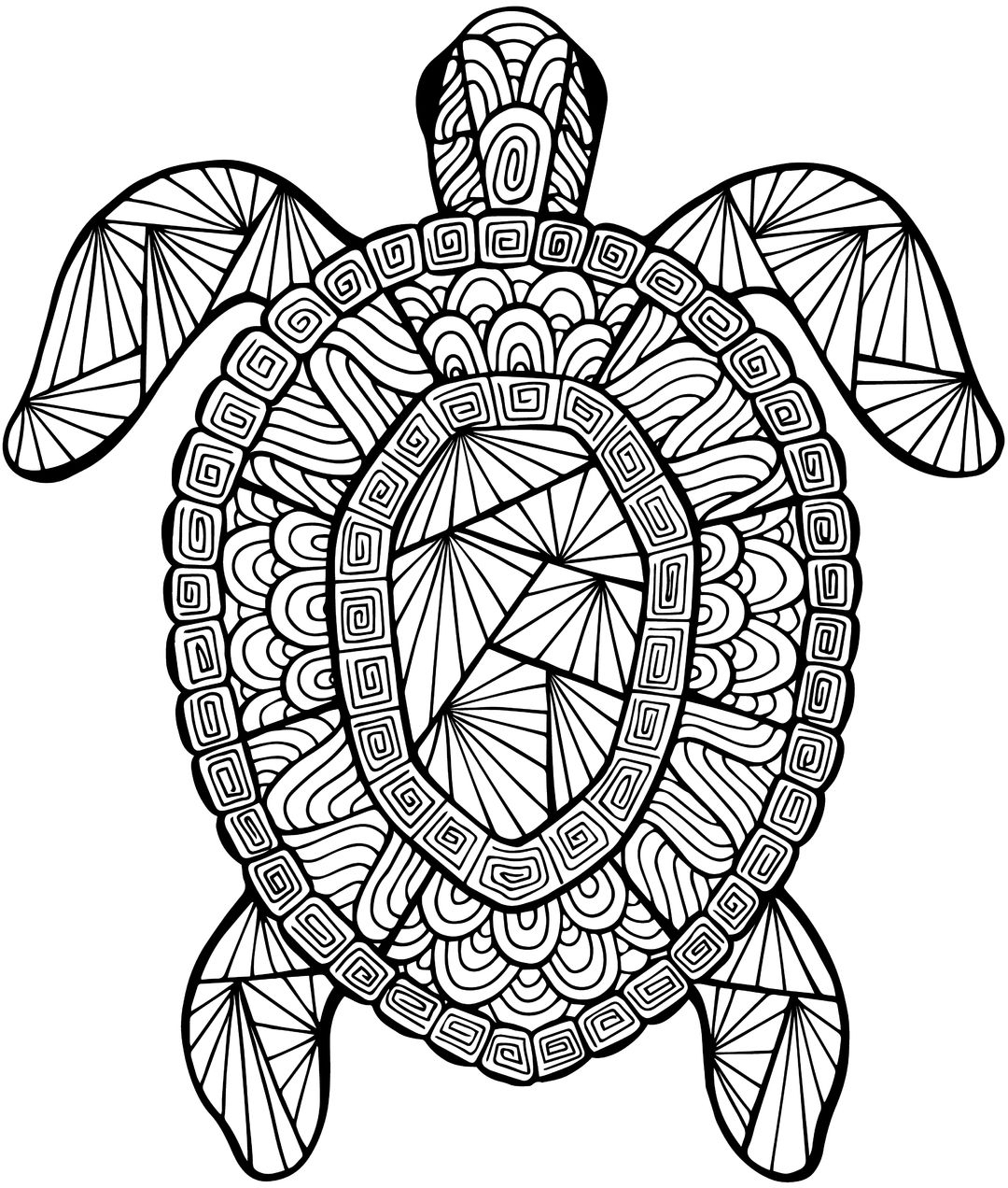 1080x1272 Awesome Simple Adult Seaturtle Mandala Coloring Pages Design
