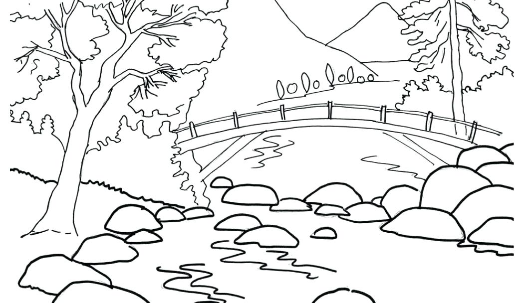 1060x608 Simple Nature Coloring Pages Free Printable For Adults Murs