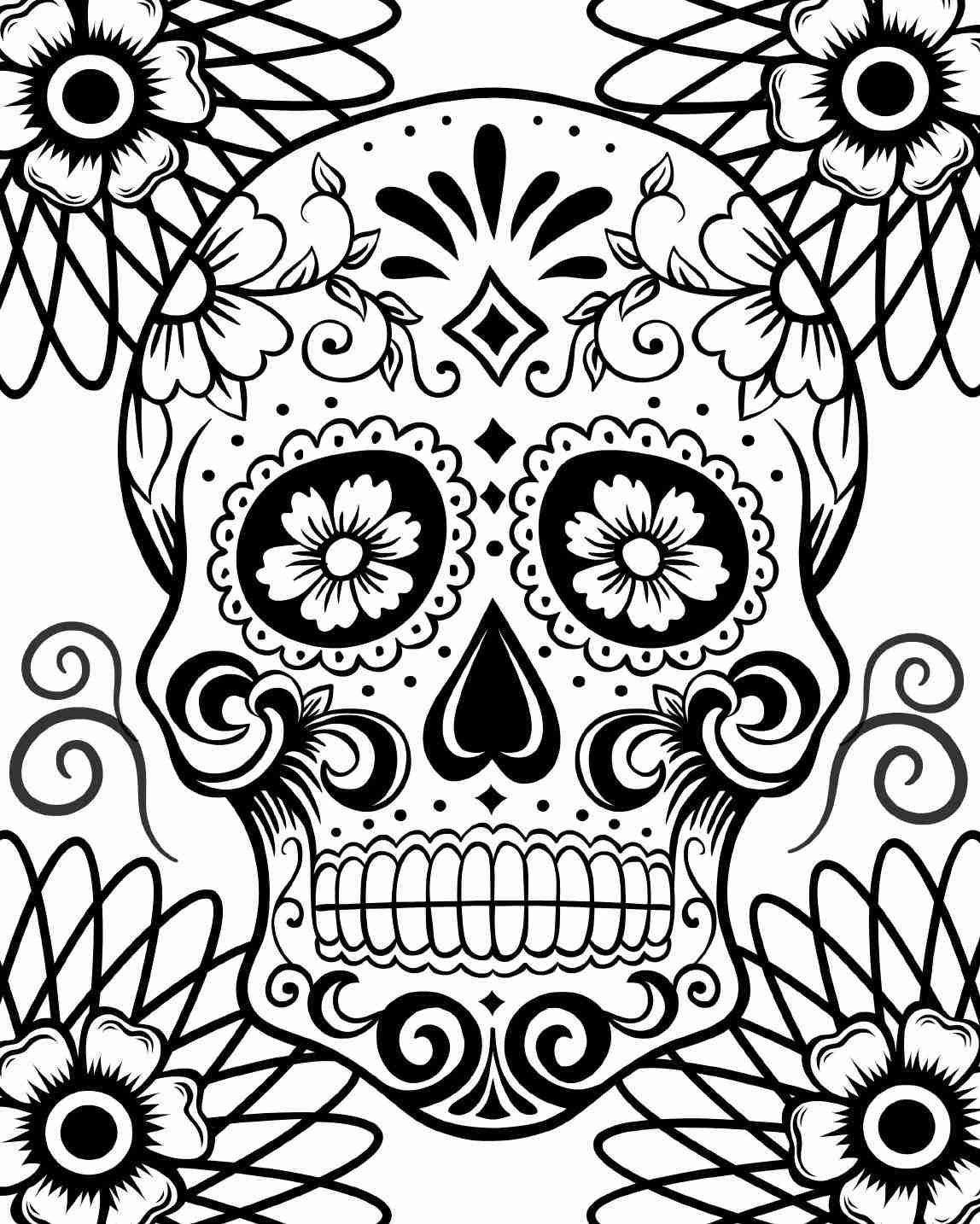 1148x1434 Adult Coloring Pages Skull Olegratiy