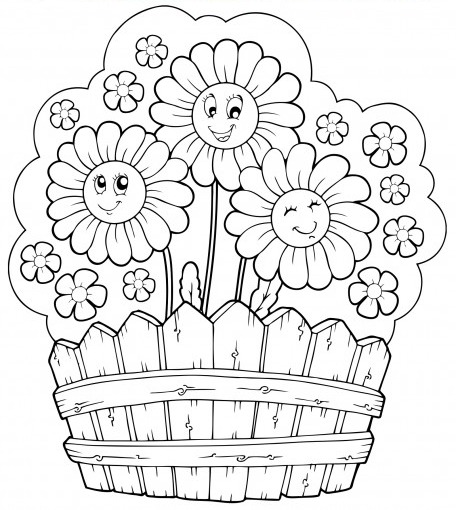 456x510 Summer Flower Coloring Pages Kids