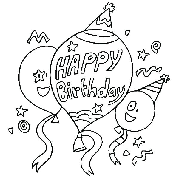 600x600 Birthday Color Page Happy Birthday Color Page Birthday Coloring