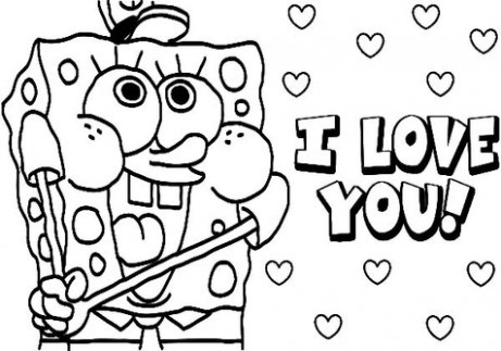 461x323 I Love You Boyfriend Coloring Pages Spongebob Valentine I Love
