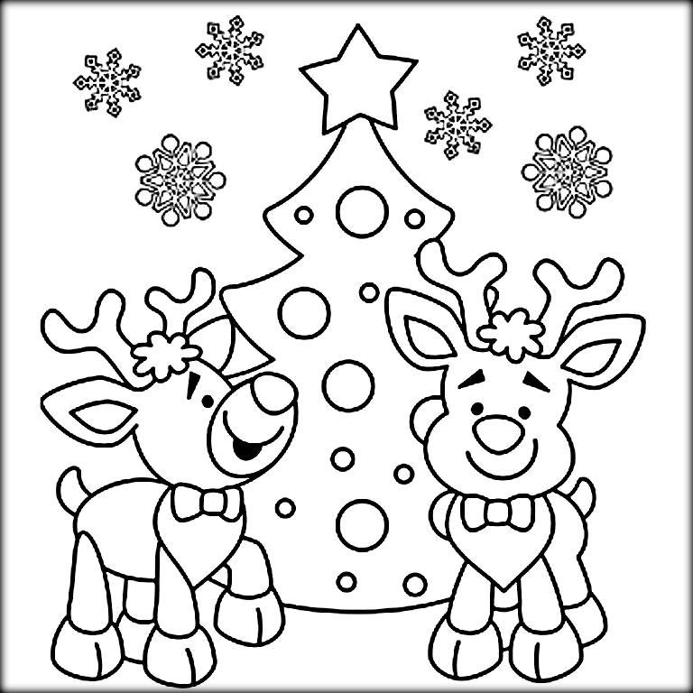 768x768 Christmas Colouring Reindeer