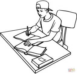 255x244 College Boy Caricature Coloring Page Free Printable Coloring Pages