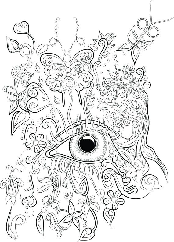 570x795 40 Colouring Pages Digital Download 1 Pdf Print Amp Color Adult