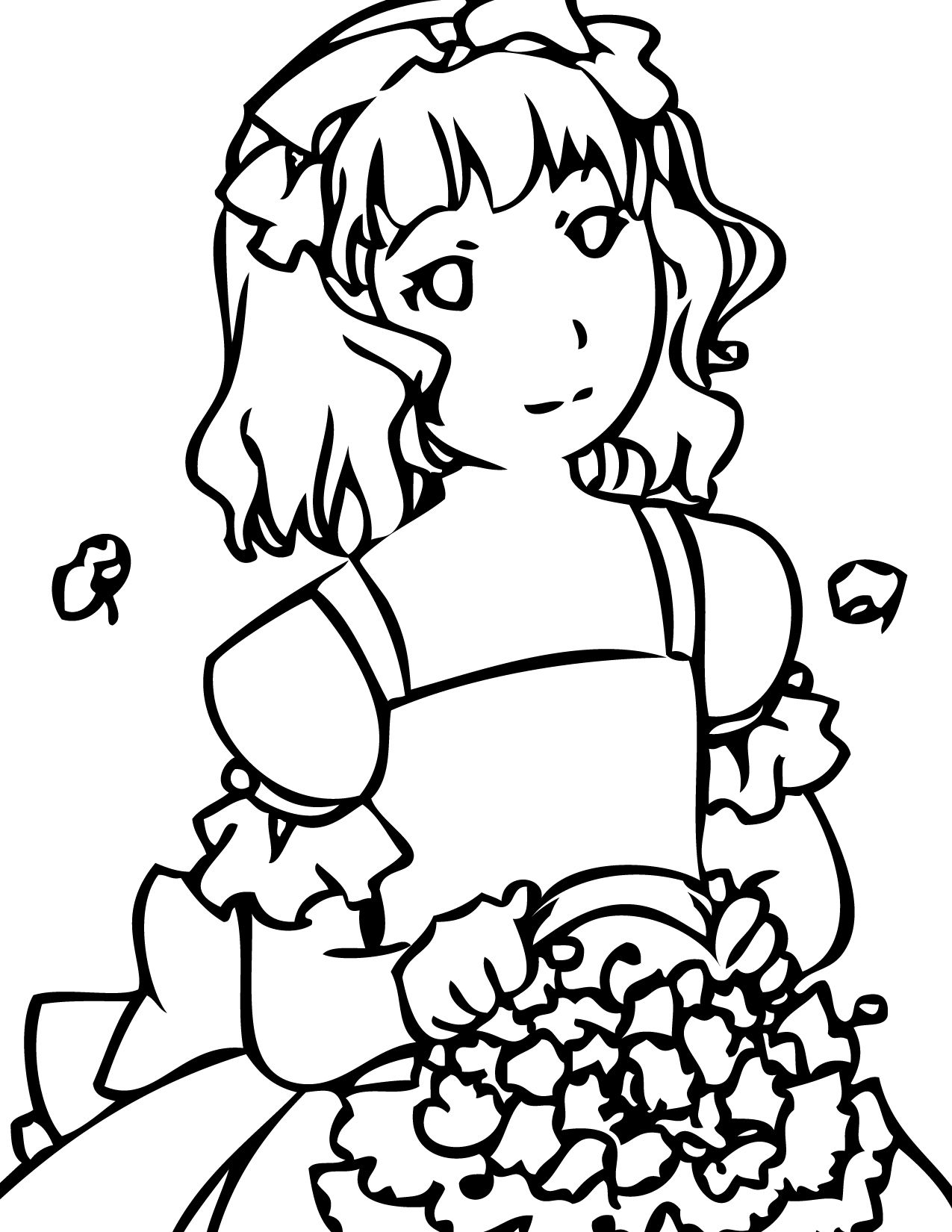 1275x1650 Flower Girl Coloring Pages Coloring Books, Book