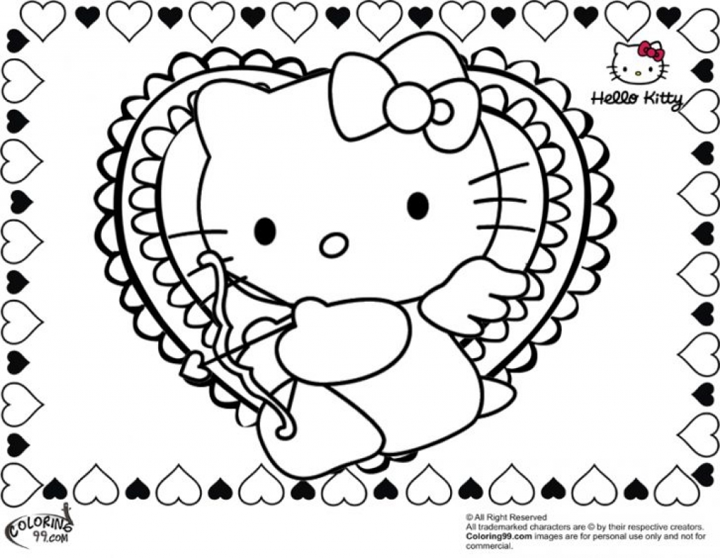 1024x793 Hello Kitty Valentines Day Coloring Pages Ipad Coloring Hello