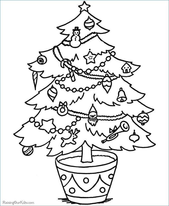 670x820 Christmas Tree Picture Coloring Page
