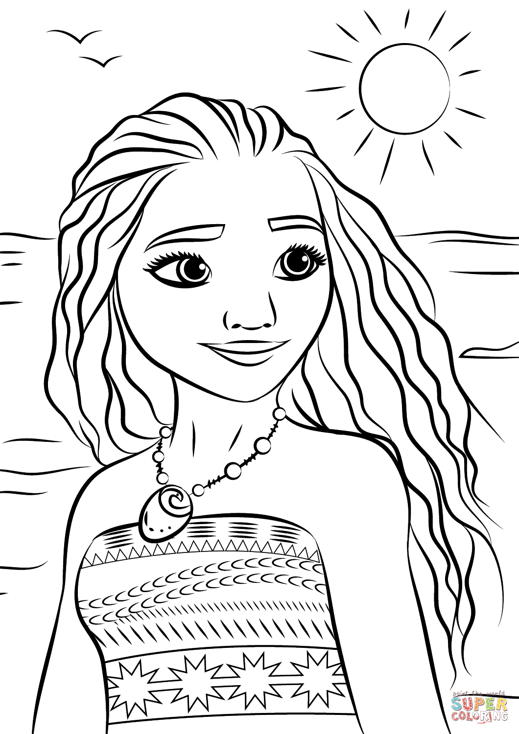 1060x1500 Princess Moana Portrait Coloring Page Free Printable Coloring