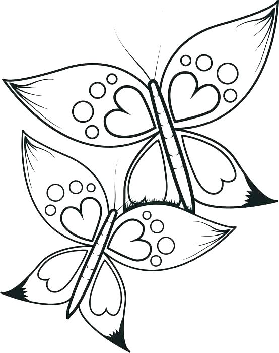 554x700 Butterfly Coloring Pages For Kids Hearts Coloring Page Butterfly