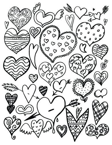 392x507 Coloring Pages Free Coloring Pages Flowers And Hearts Printable