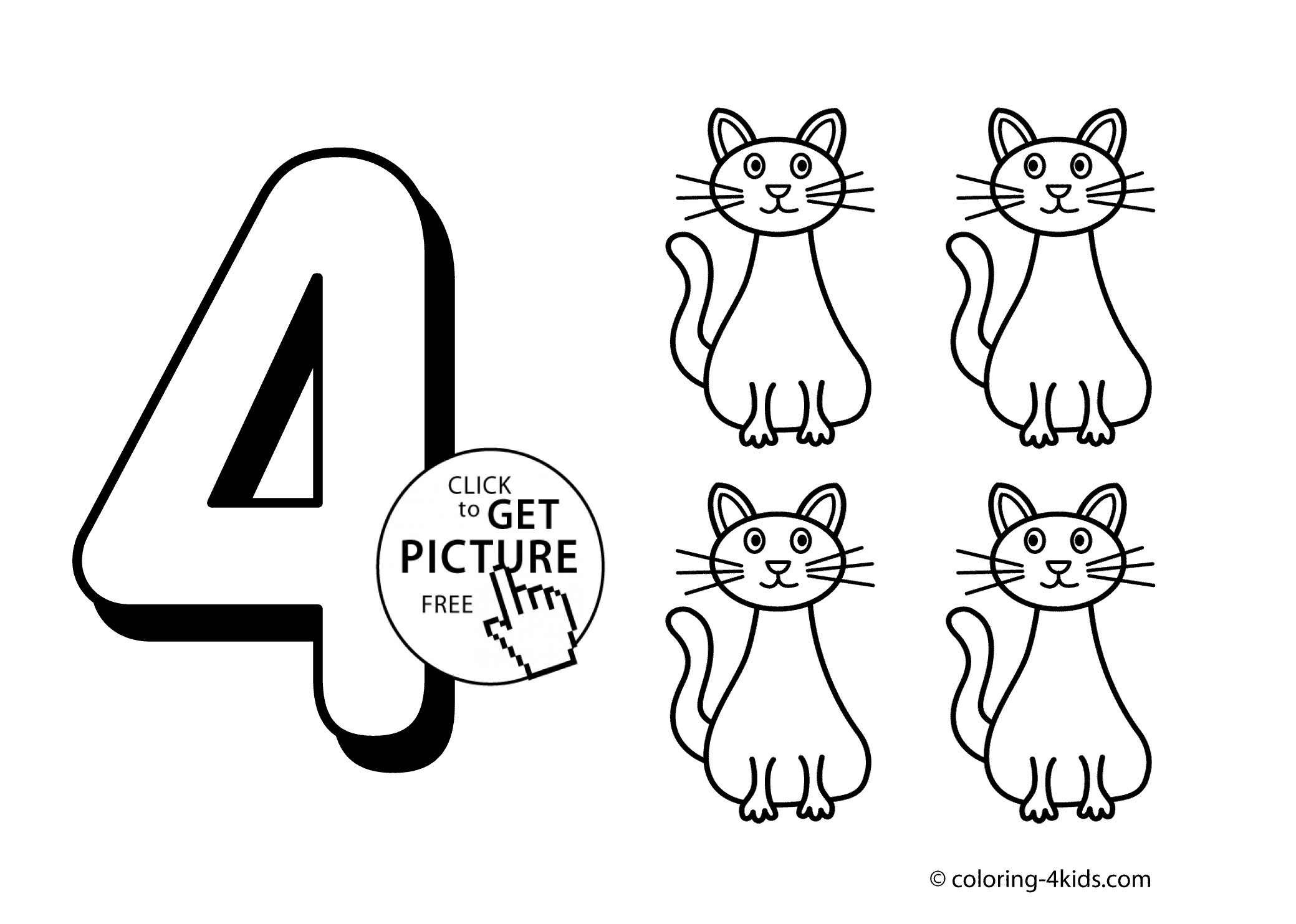 2079x1483 Coloring Number Beautiful 4 Numbers Coloring Pages For Kids